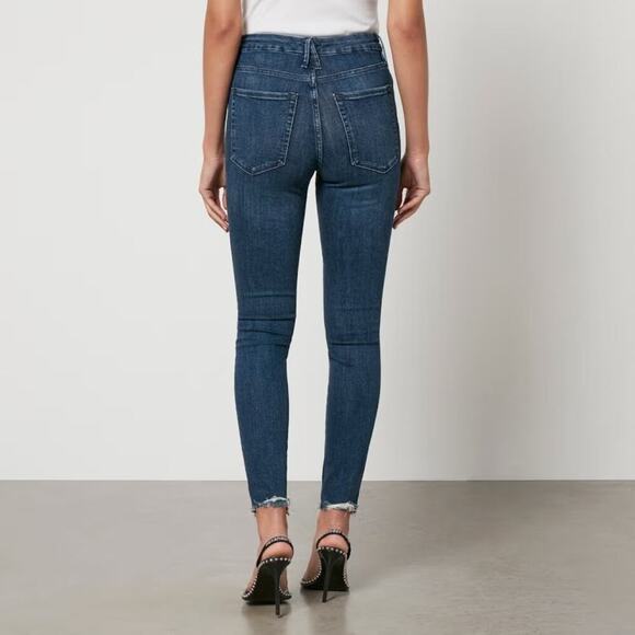 Good American Good Legs Raw Edge Skinny Jeans - Size 0/25 - Picture 1 of 7